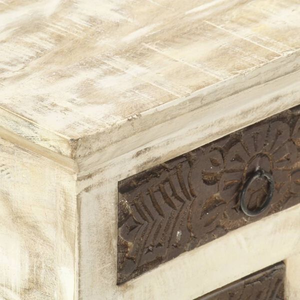 vidaXL Coffee Table White Solid mango wood 26.8 in Coffee Table Square