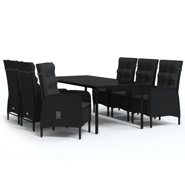 vidaXL Garden Dining Set Black