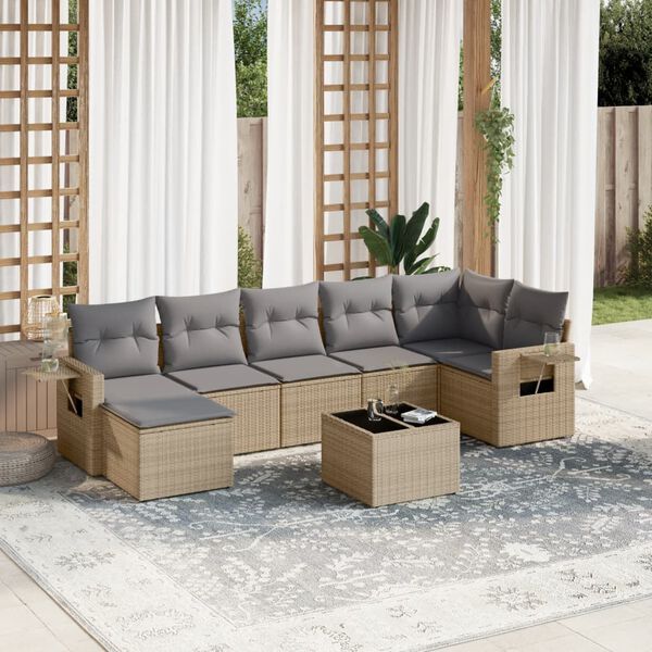 vidaXL Garden Sofa Set Beige