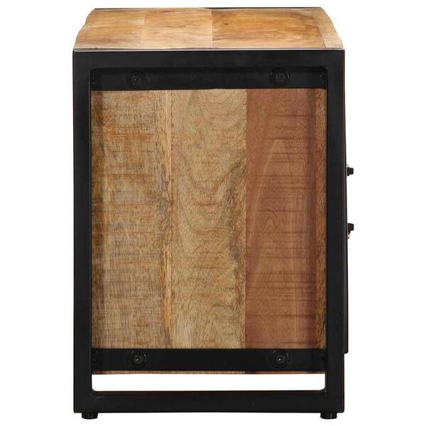vidaXL TV Cabinet Black and brown Solid rough mango wood, iron Medium