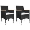 vidaXL Dining Set Black chair with cream white cushion