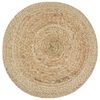 vidaXL Pouffe Beige Jute, EPS foam balls Medium Pouffe Round Rustic