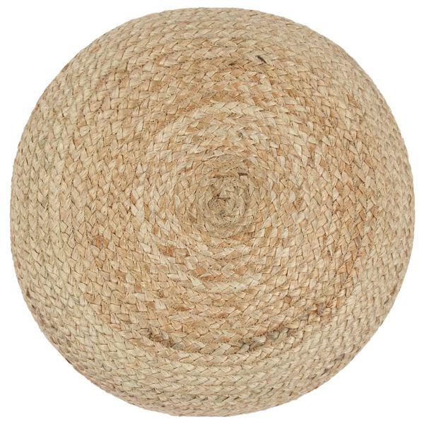 vidaXL Pouffe Beige Jute, EPS foam balls Medium Pouffe Round Rustic