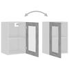 vidaXL Hanging Glass Cabinet Concrete gray Engineered wood Medium