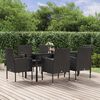 vidaXL Patio Dining Set Black, Dark Gray