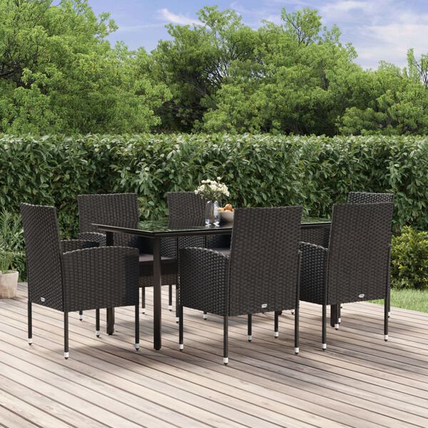 vidaXL Patio Dining Set Black, Dark Gray