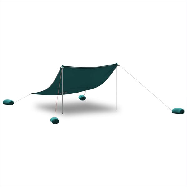 vidaXL Beach Canopy with Sand Anchors Green 119.7x118.1"