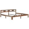 vidaXL Bed Frame Grey Solid wood with grey finish, steel Double Durable