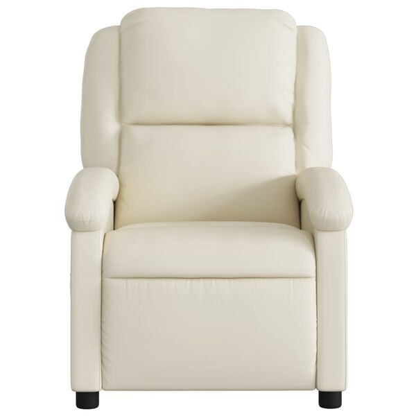 vidaXL Massage Recliner Chair Cream Faux Leather, Metal, Plywood Standard