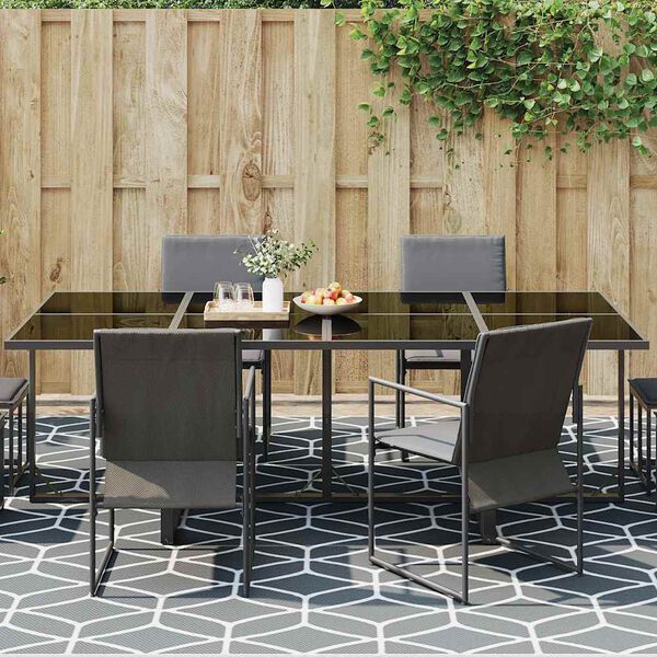vidaXL Outdoor Rug ARAKIL grey and white 118.1" x 157.5" PP