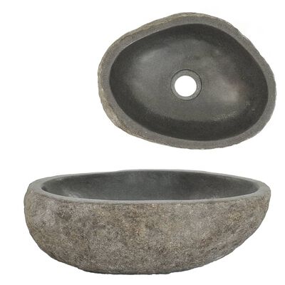 vidaXL Basin River Stone Oval 11.4"-15"