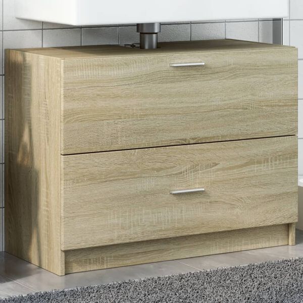 vidaXL Sink Cabinet Sonoma Oak Engineered Wood Medium Sink Cabinet