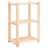 vidaXL 3-Tier Storage Rack 23.6"x15"x35.4" Solid Pinewood 330.7 lb