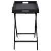 vidaXL Folding Table Black Poly rattan, metal 31.5 x 17.7 in Foldable