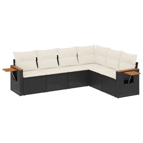 vidaXL Garden Sofa Set Black, Cream