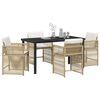 vidaXL Garden Dining Set 5 pcs Beige Poly Rattan