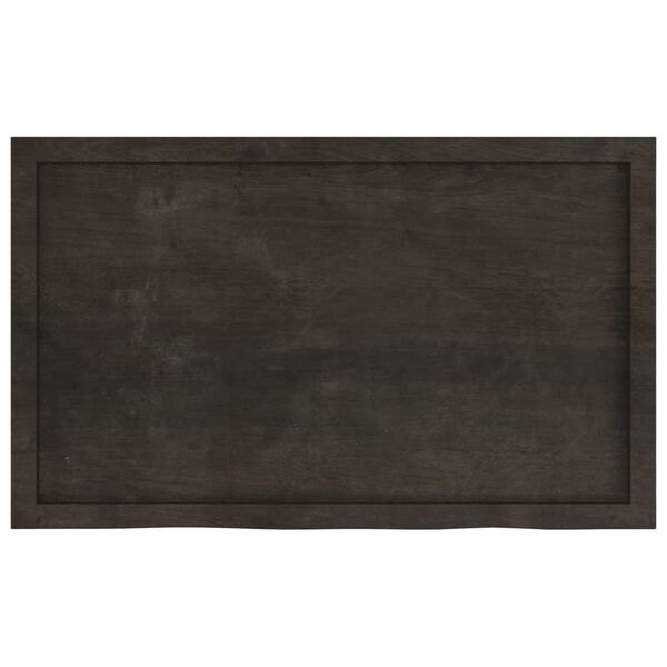 vidaXL Table Top Dark Brown Solid oak wood Standard Decorative Inlays