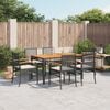 vidaXL Garden Dining Set Black, Cream White Poly Rattan Large