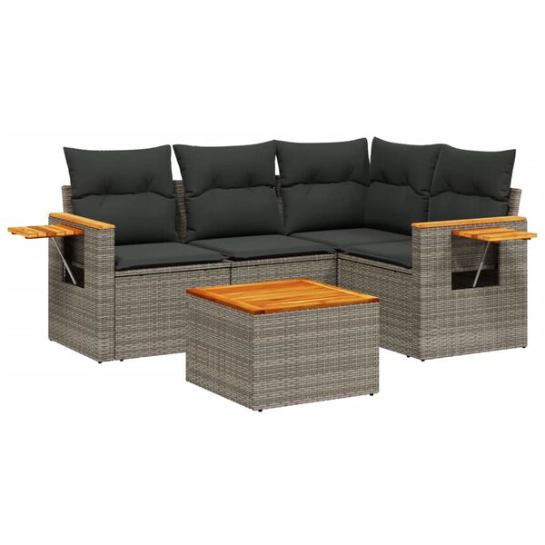 vidaXL Garden Sofa Set Grey