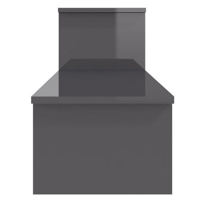 vidaXL TV Cabinet High Gloss Gray 70.9"x11.8"x16.9" Engineered Wood