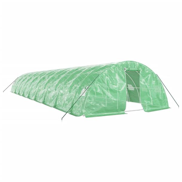 vidaXL Greenhouse Green Polyethylene (PE) cover, Galvanized steel frame