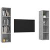 vidaXL Wall-mounted TV Stands 2 Pcs Concrete Gray Engineered Wood