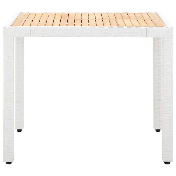 vidaXL Dining Set Natural, White, Black (Cushion)