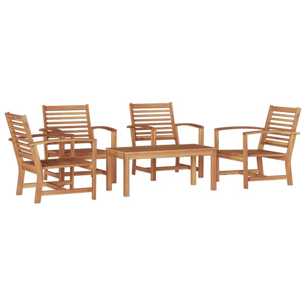 vidaXL Garden Sofa Set 5 pcs Natural Solid Teak Wood