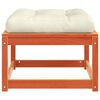vidaXL Garden Footstool Wax brown Solid pine wood, Polyester cushion