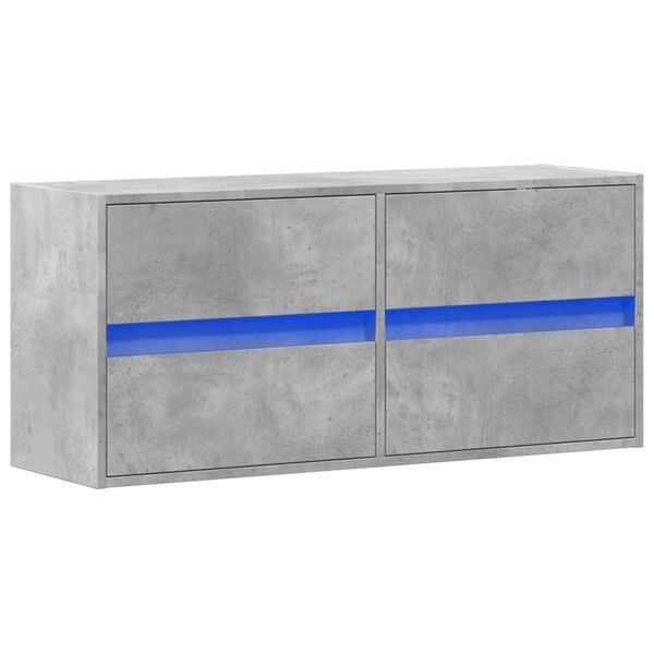 vidaXL TV Wall Cabinet Concrete Grey Engineered Wood 39.4 x 12.2 x 17.7 in