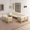 vidaXL Garden Lounge Set Honey brown, Cream