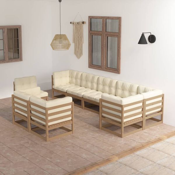 vidaXL Garden Lounge Set Honey brown, Cream