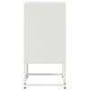 vidaXL Bedside Cabinet White Steel Compact Bedside Cabinet Rectangular