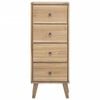 vidaXL Chest of Drawers Natural Teak Solid Teak Wood, Brass Medium
