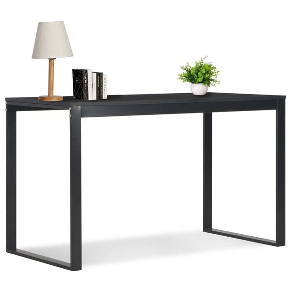 vidaXL Computer Desk Black Engineered wood and powder-coated metal
