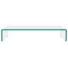 vidaXL TV Stand Clear Tempered Glass, Plastic 23.6 x 9.8 x 4.3 in
