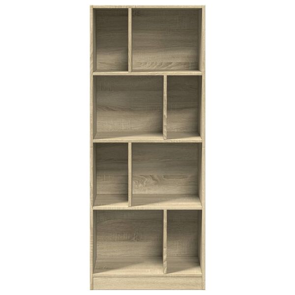 vidaXL Bookcase Sonoma Oak Engineered Wood Medium Shelving Bookcase
