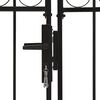 vidaXL Fence Gate Double Door with Arched Top Steel 157.5x68.9" Black