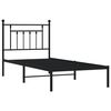 vidaXL Bed Frame Black Powder-Coated Steel 31.5 x 79 in Bed Frame