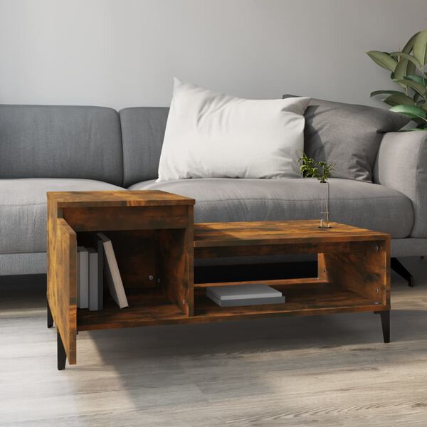 vidaXL Coffee Table Smoked oak Engineered wood Medium Coffee Table