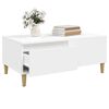 vidaXL Coffee Table White Engineered wood, solid eucalyptus wood Small