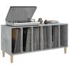 vidaXL Record Cabinet Concrete Gray Engineered wood, solid eucalyptus wood
