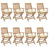 vidaXL Garden Chair Set of 8 Brown, Cream White