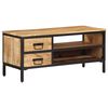 vidaXL TV Cabinet Natural Solid mango wood with a natural finish, iron