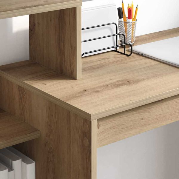 vidaXL Desk Artisan Oak 39.37 x 15.75 x 35.43 in Engineered Wood