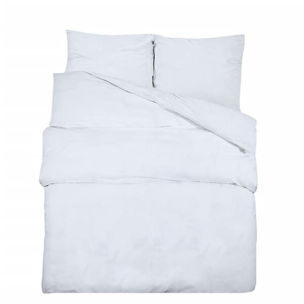 vidaXL Duvet Cover Set White 100% Cotton 88.6 x 86.6 in Light Weight