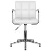 vidaXL Swivel Office Chair White Faux Leather, Chromed Steel, Foam Medium