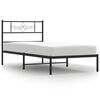 vidaXL Bed Frame Black Powder-coated Steel Small Single Bed Frame