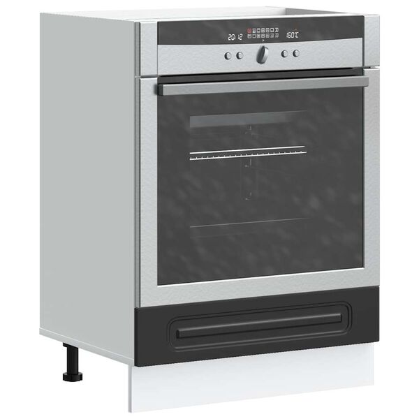 vidaXL Oven Cabinet Black Engineered Wood Compact Height Adjustable