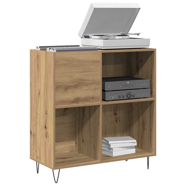 vidaXL Record Cabinet with Shelf Artisan oak 33.46 x 14.96 x 35.04 in